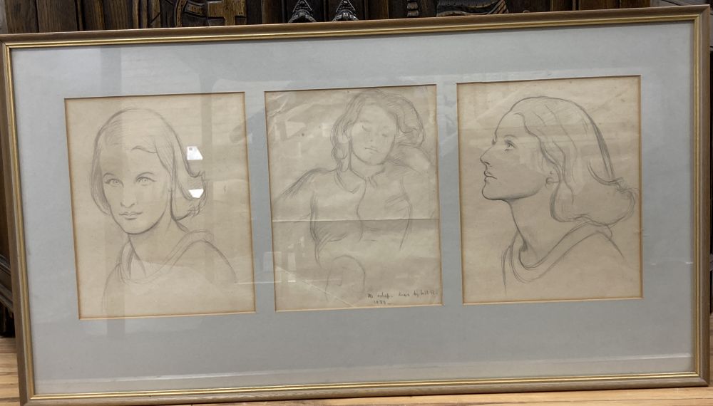 William Rothenstein (1872-1945), four pencil drawings, Studies of a young lady, inscribed and dated 1933, 26 x 20cm